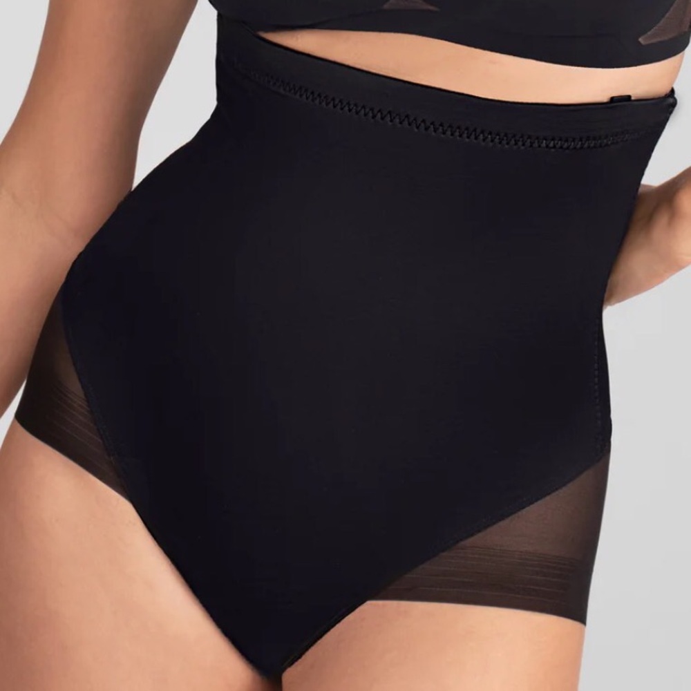 NWT Honeylove XL SuperPower Brief Shapewear Panty Boned Nylon Mesh Logo Black
